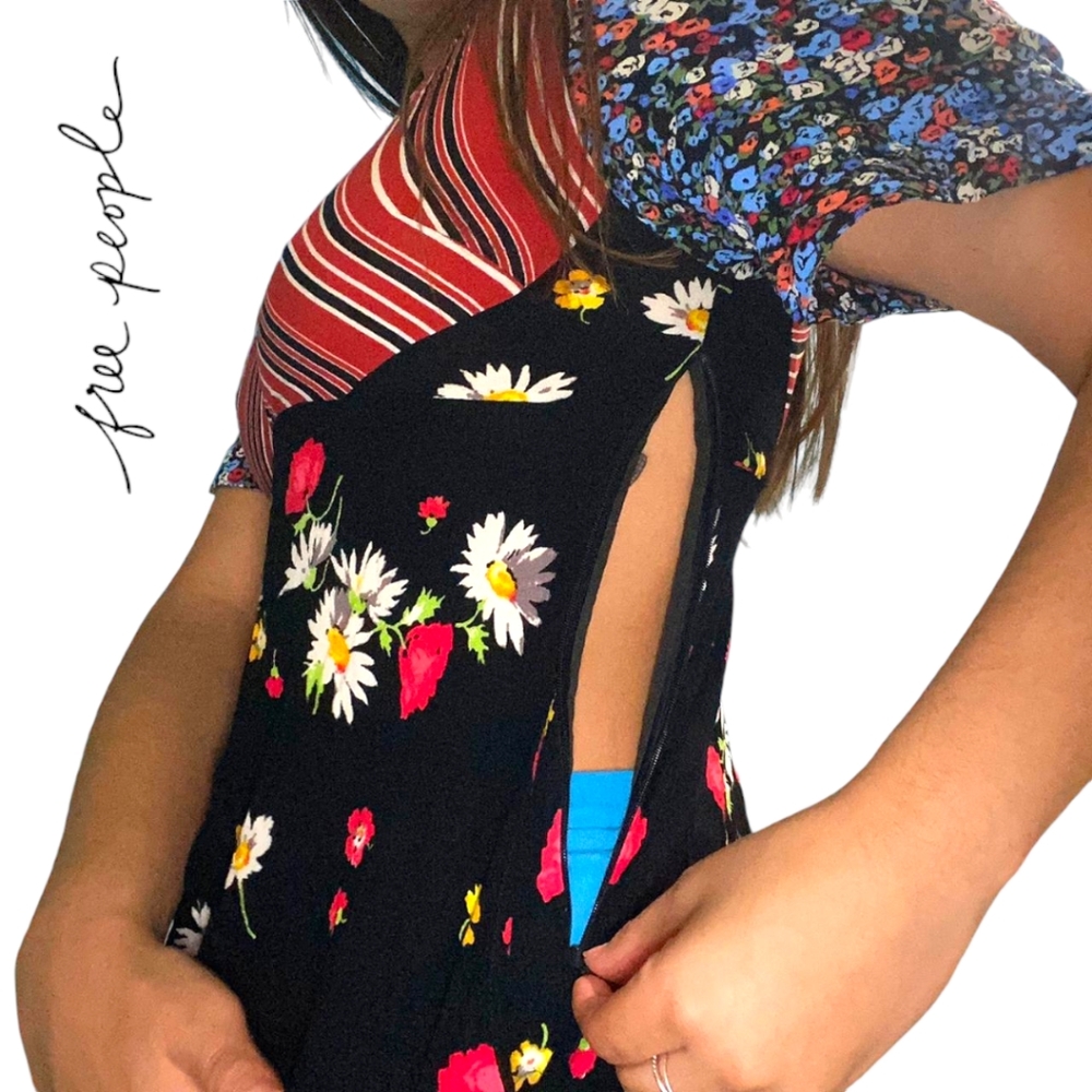 Free People Multicolor Floral and Stripe Mini Dress - Picture 4 of 15